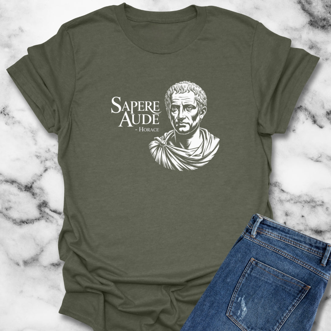 Sapere Aude Dare to Know Horace Quote T-Shirt