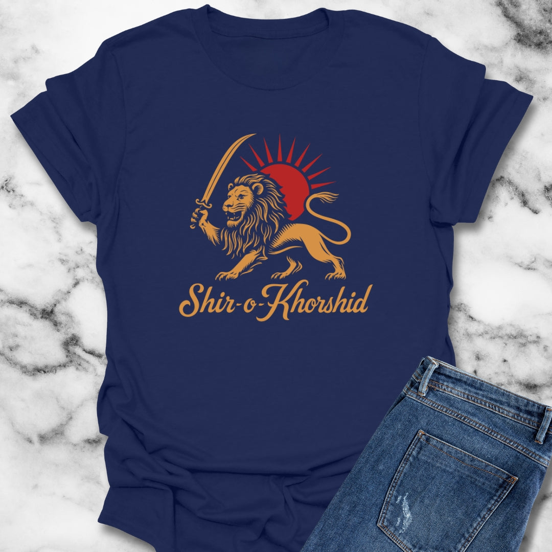 Persian Lion and Sun Emblem Shir‑o‑Khorshid T-Shirt
