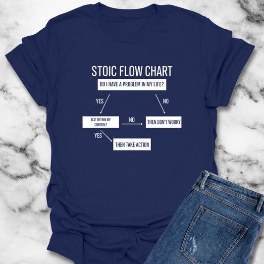 Stoic Flow Chart Problem Solving T-Shirt