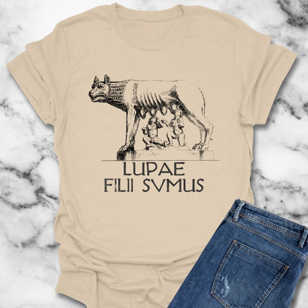 She Wolf Romulus Remus Lupae Filii Sumus T-Shirt