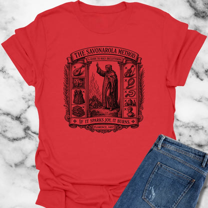 Savonarola Method to Holy Decluttering T-Shirt