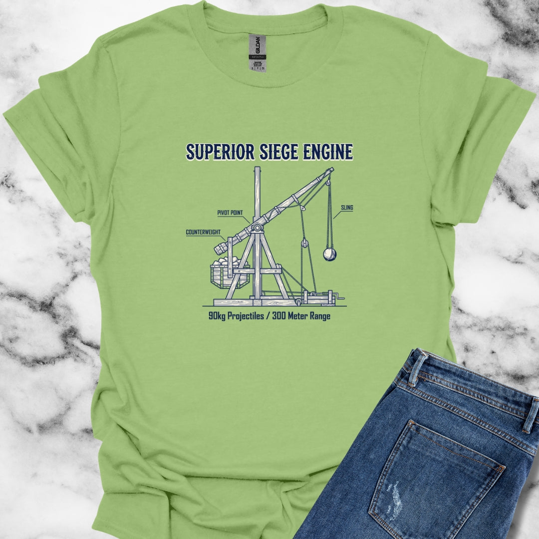 Trebuchet Schematic Siege Engine Unisex Lightweight T-Shirt
