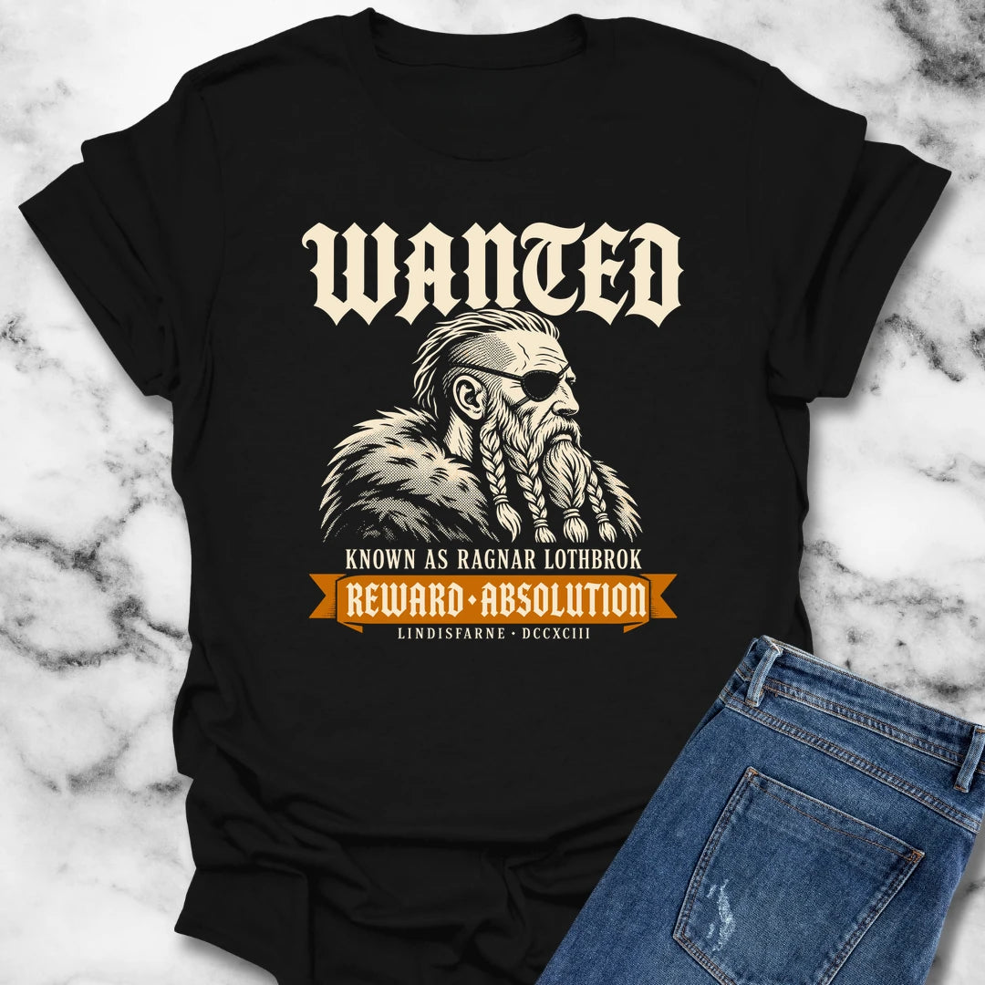 Wanted Ragnar Lothbrok Lindisfarne T-Shirt