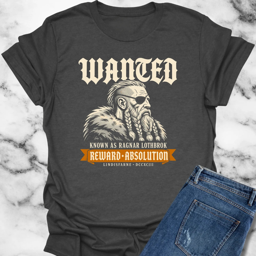 Wanted Ragnar Lothbrok Lindisfarne T-Shirt