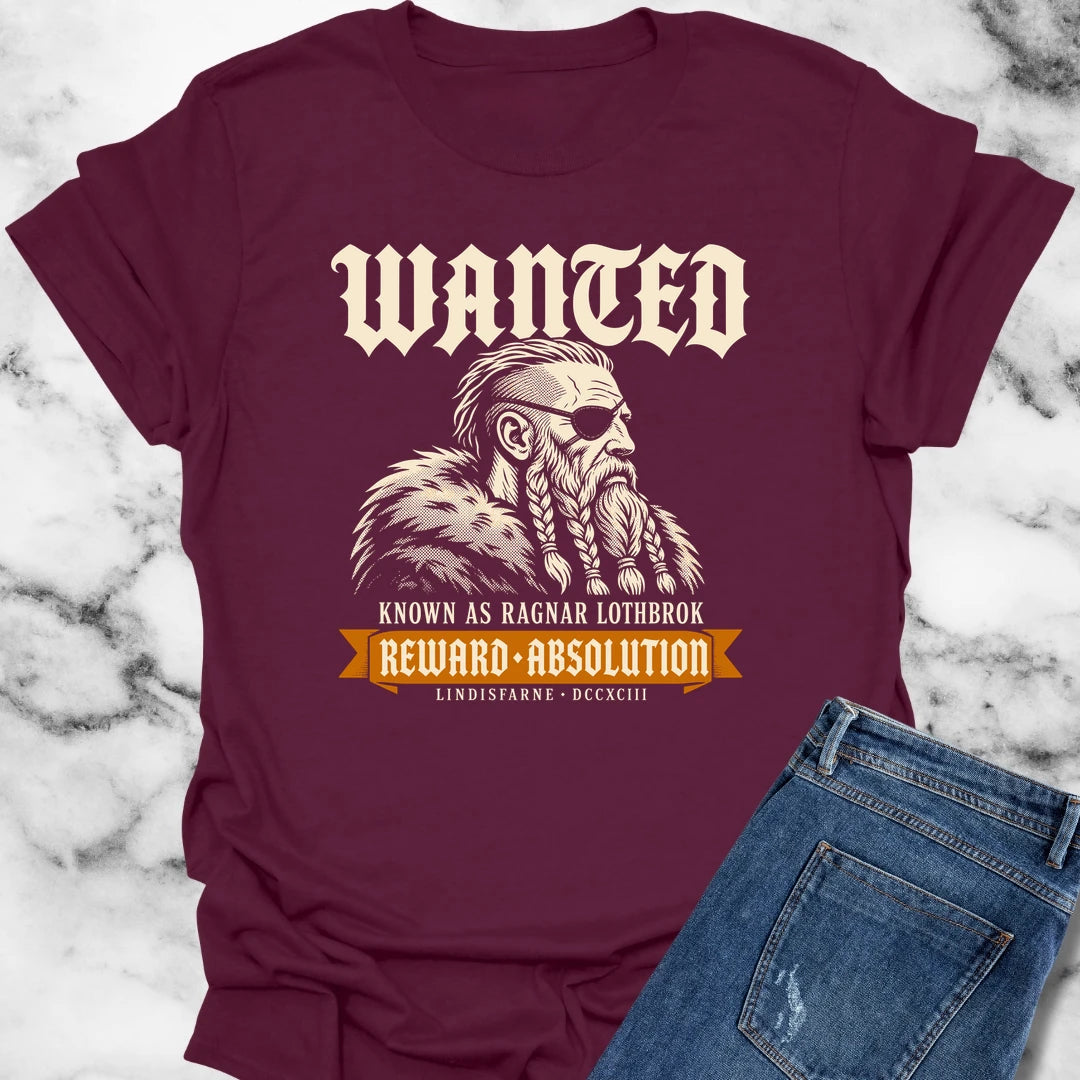 Wanted Ragnar Lothbrok Lindisfarne T-Shirt