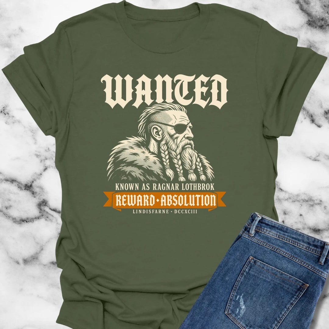 Wanted Ragnar Lothbrok Lindisfarne T-Shirt