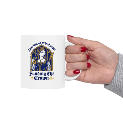 Licoricia of Winchester Funding the Crown ceramic mug, 15oz, held in hand